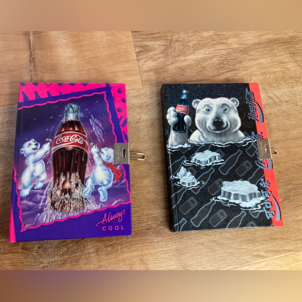 Vintage Coca Cola 2 Diary Journals 1996 NOS New Always Cool Polar Bear